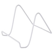 Bard's Vinyl Covered White Wire Easel Stand, 6" H x 5.5" W x 8" D