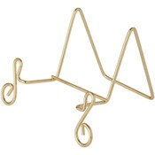 Bard's Music Note Scroll Gold-toned Wire Easel Stand, 2.5" H x 4" W x 3.25" D