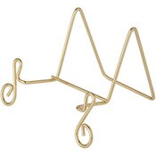 Bard's Music Note Scroll Gold-toned Wire Easel Stand, 2.5" H x 4" W x 3.25" D