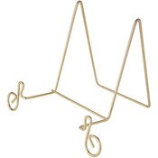 Bard's Music Note Scroll Gold-toned Wire Easel Stand, 5" H x 6.5" W x 5" D