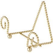 Bard's Scroll Twisted Gold-toned Wire Easel Stand, 3.25" H x 5.25" W x 2.75" D