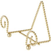 Bard's Scroll Twisted Gold-toned Wire Easel Stand, 3.25" H x 5.25" W x 2.75" D