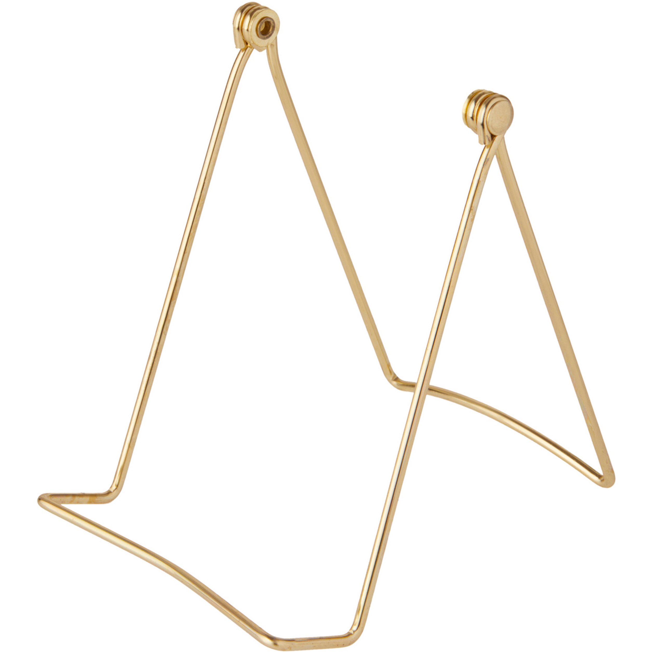 Bard's Folding Gold Wire Easel Stand, 6" H x 4.25" W x 6.25" D