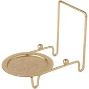 Bard's Ornate Shiny Gold-toned Cup and Saucer Stand, 3" H x 2.75" W x 4" D