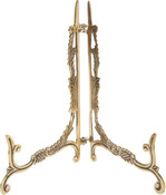 Bard's Ornate Hinged Antique Brass Plate Stand, 9.5" H x 8" W x 7" D (For 6" - 12" Plates)