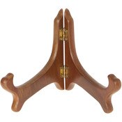Bard's Hinged Walnut MDF Bowl Stand, 4.25" H x 6.25" W x 4.5" D (For 6" - 7" Bowls)