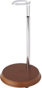 Chrome and Wood Doll Stand, 10" H x 5.5" W x 5.5" D