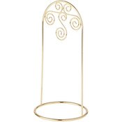 Bard's Arched Gold-toned Ornament Stand, Small Scroll, 8" H x 3.75" W x 3.75" D