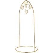 Bard's Arched Gold-toned Ornament Stand, Medium Scroll, 13" H x 6" W x 6" D