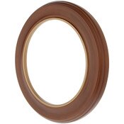 Bard's Walnut Wall Mountable Plate Frame with Gold Strip, 10.25" H x 10.25" W x 0.875" D (For 7.5" - 8.25" Plates)
