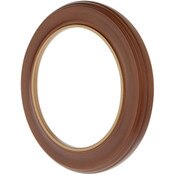 Bard's Walnut Wall Mountable Plate Frame with Gold Strip, 10.25" H x 10.25" W x 0.875" D (For 7.5" - 8.25" Plates)