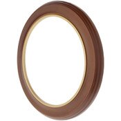 Bard's Walnut Wall Mountable Plate Frame with Gold Strip, 12.25" H x 12.25" W x 0.875" D (For 9.25" - 10.25" Plates)
