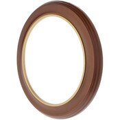 Bard's Walnut Wall Mountable Plate Frame with Gold Strip, 12.25" H x 12.25" W x 0.875" D (For 9.25" - 10.25" Plates)