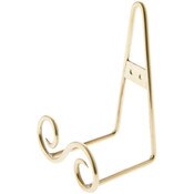 Bard's Gold-toned S-Shaped Wall Mountable Display Easel Stand, 6.5" H x 5" W x 3.5" D
