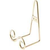 Bard's Gold-toned S-Shaped Wall Mountable Display Easel Stand, 6.5" H x 5" W x 3.5" D