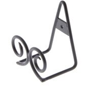Bard's Black Twin Scroll Wall Mountable Display Easel Stand, 3.5" H x 3.75" W x 2.5" D