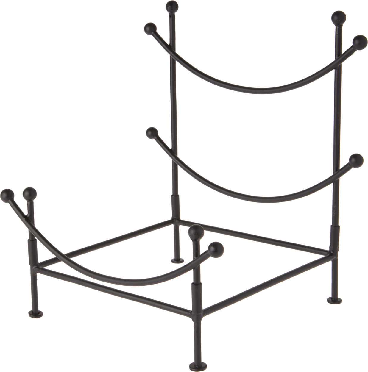 Bard's Black Wrought Iron Bowl or Deep Platter Stand, 11.5" H x 10.5" W x 8" D