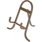 Bard's Small Antique Gold-toned Wrought Iron Easel, 6" H x 5.5" W x 4" D (For 6" - 8.5" Plates)