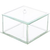 Bard's Clear Beveled Glass Display Box for Jewelry or Keepsakes, 4.25" W x 4.25" D x 3.75" H