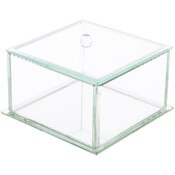 Bard's Clear Beveled Glass Display Box for Jewelry or Keepsakes, 4.25" W x 4.25" D x 3.75" H