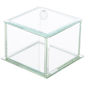 Bard's Clear Beveled Glass Display Box for Jewelry or Keepsakes, 4.75" W x 4.75" D x 3.5" H