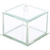 Bard's Clear Beveled Glass Display Box for Jewelry or Keepsakes, 5" W x 5" D x 4.75" H