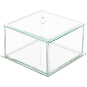 Bard's Clear Beveled Glass Display Box for Jewelry or Keepsakes, 5.25" W x 5.25" D x 4.75" H