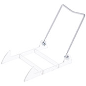 Bard's Folding White and Clear Plastic Easel Stand, 4.5" H x 4" W x 5.25" D