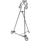Bard's Black Wrought Iron Collapsible Easel Stand, 24" H x 16.5" W x 11" D (For 17" - 25" Items)