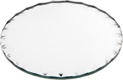 Beveled Glass Mirror, Scalloped Round 3mm - 4" Diameter
