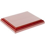 Plymor Fruitwood Rectangular Wood Display Base, 5.875" W x 4.875" D x 0.75" H (Display Dimensions 5.125" W x 4.125" D)
