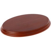 Plymor Fruitwood Oval Wood Display Base, 7.375" W x 5.375" D x 0.75" H (Display Dimensions 7.0625" W x 5.0625" D)