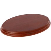 Plymor Fruitwood Oval Wood Display Base, 7.375" W x 5.375" D x 0.75" H (Display Dimensions 7.0625" W x 5.0625" D)