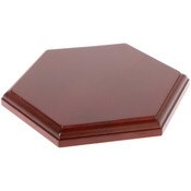 Plymor Fruitwood Hexagonal Wood Display Base, 8.5" W x 7.5" D x 0.75" H (Display Dimensions 7.75" W x 6.625" D)
