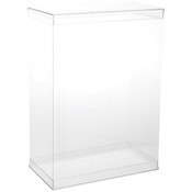 DollSafe Deluxe Clear Folding Display Case with Acrylic Top and Base for 11-12 inch Dolls or Action Figures, 9.5" W x 5" D x 13" H