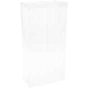 DollSafe Deluxe Clear Folding Display Case with Acrylic Top and Base for 17-18 inch Dolls or Action Figures, 9.5" W x 5" D x 19" H