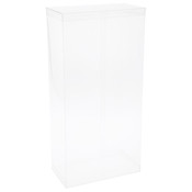 DollSafe Deluxe Clear Folding Display Case with Acrylic Top and Base for 17-18 inch Dolls or Action Figures, 9.5" W x 5" D x 19" H