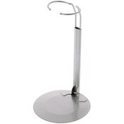 Plymor DSP-70S Silver Adjustable Doll Stand, fits 12, 13, 14, 15, 16, and 17 inch Dolls or Action Figures, Waist is 2.25" - 2.75" wide, 6" - 8" around