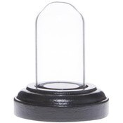 Glass Dome with Black Wood Veneer Base - 1" x 2"