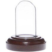 Glass Dome with Dark Mahogany Veneer Base - 1" x 2"