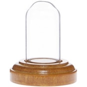Glass Dome with Oak Veneer Base - 1" x 2"