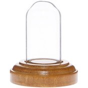 Glass Dome with Oak Veneer Base - 1" x 2"