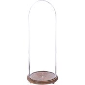 Glass Dome with Rustic Wood Base - 10.5" x 29.5"