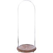 Glass Dome with Rustic Wood Base - 10.5" x 29.5"