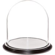 Glass Dome with Black Wood Veneer Base - 9.75" x 10"