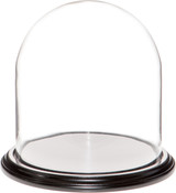 Glass Dome with Black Wood Veneer Base - 9.75" x 10"