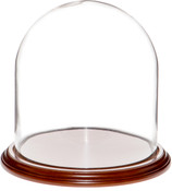 Glass Dome with Walnut Veneer Base - 9.75" x 10"