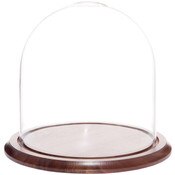 Glass Dome with Walnut Base - 9.75" x 10"