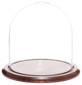 Glass Dome with Walnut Base - 9.75" x 10"