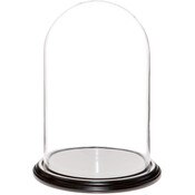 Glass Dome with Black Wood Veneer Base - 9.75" x 15"